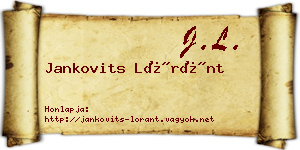 Jankovits Lóránt névjegykártya